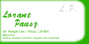 lorant pausz business card